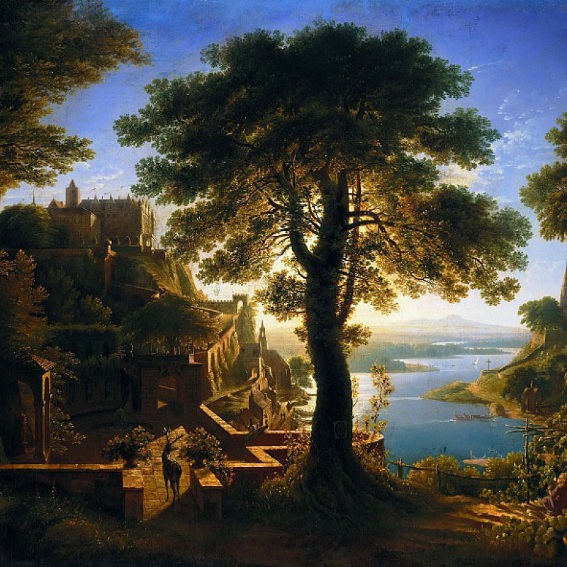 The Gothic Cathedral on a cliff by the sea, 1815, 72×98 cm by Karl