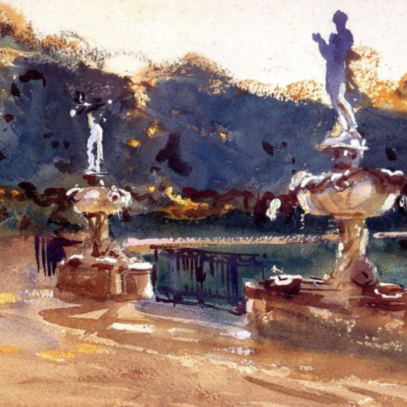 Tableau Imprimé John Singer Sargent - 'Bâtiments Maures Dans La Lumière Du Soleil', Prêt à Accrocher