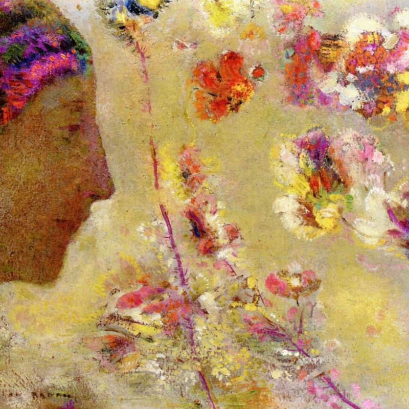 Odilon Redon La tête d'une jeune fille, 1895, 37×41 cm