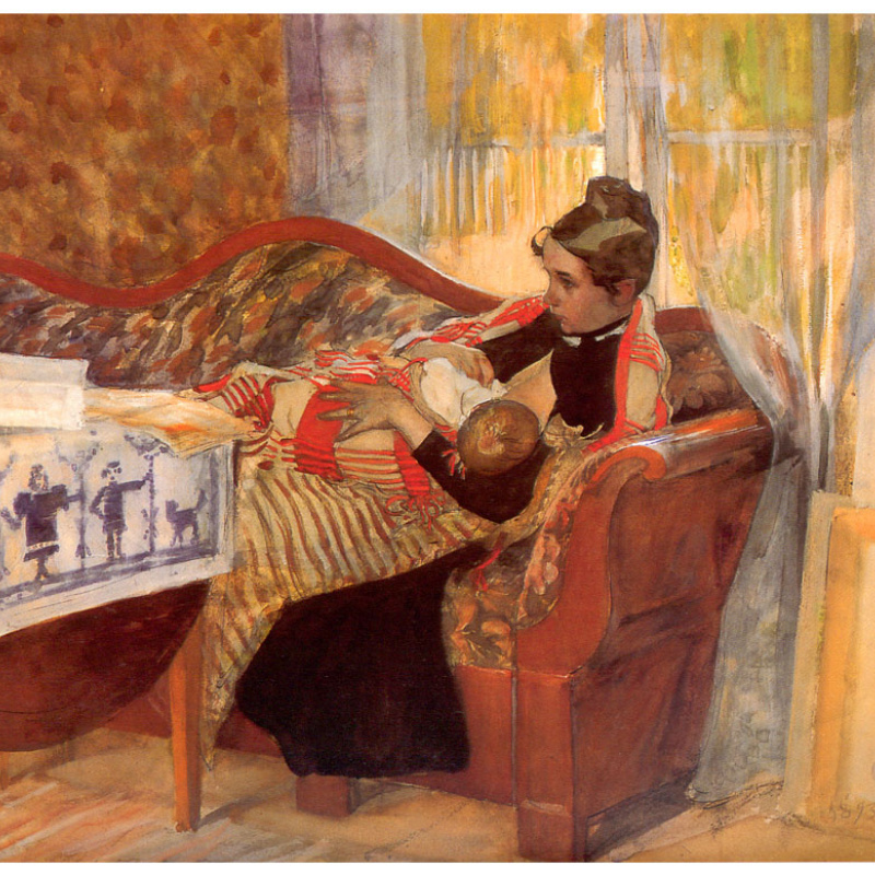 Carl Larsson Between Christmas and New year: Description of the