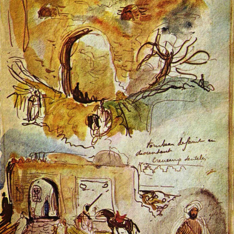 Tiger and snake, 1858, 40×32 cm by Eugene Delacroix: History