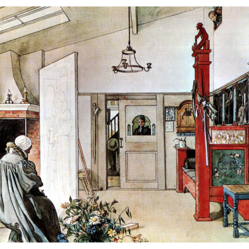 Carl Larsson・Between Christmas＆NewYear Carl Larsson,between Christmas and New Year,art Prints
