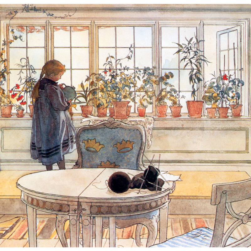 Carl Larsson Between Christmas and New year: Description of