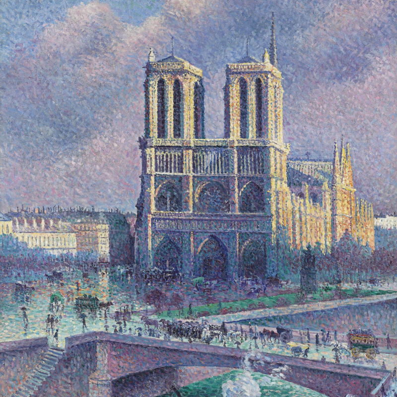 Tableau Toile & Cadre Maximilien Luce - 'Matin, Intérieur' Style Impressionniste - Prêt à Accrocher, Neuf