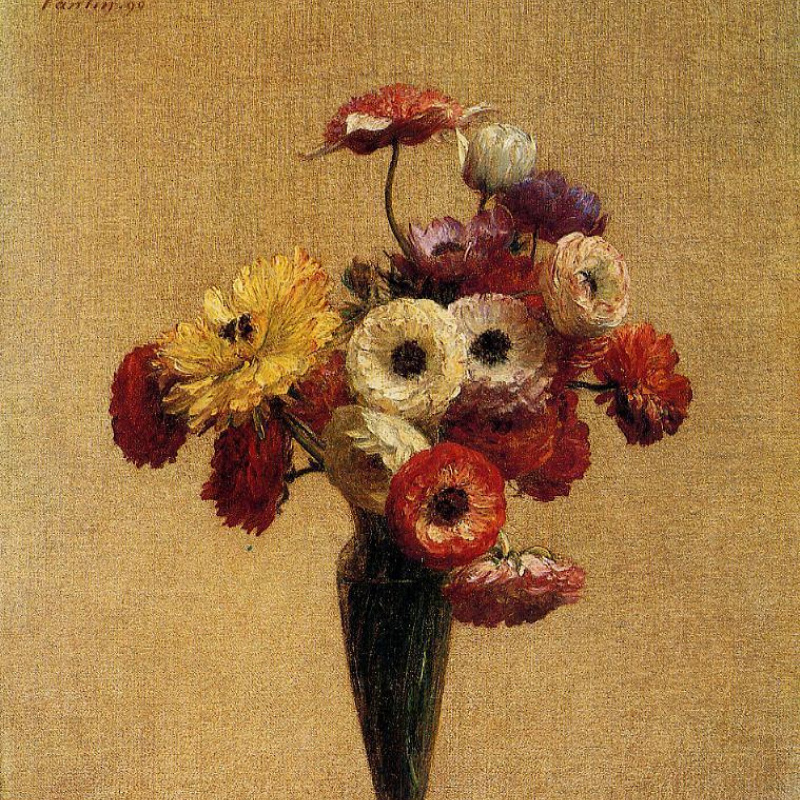 Henri Fantin-Latour White and pink roses: Description of the