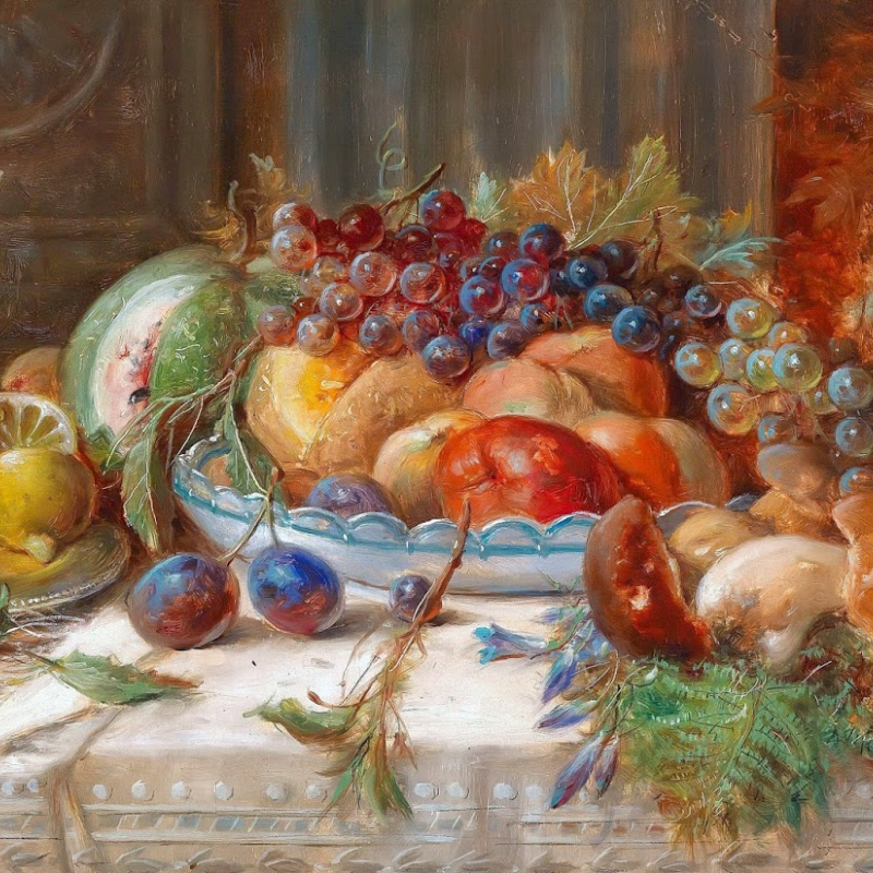 Hans Zack 与蝴蝶和鸟的大花卉静物画, 58×79 厘米：作品描述| Arthive
