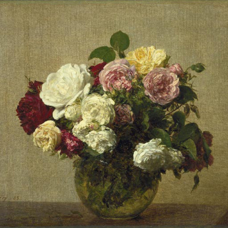 Henri Fantin-Latour White and pink roses: Description of the