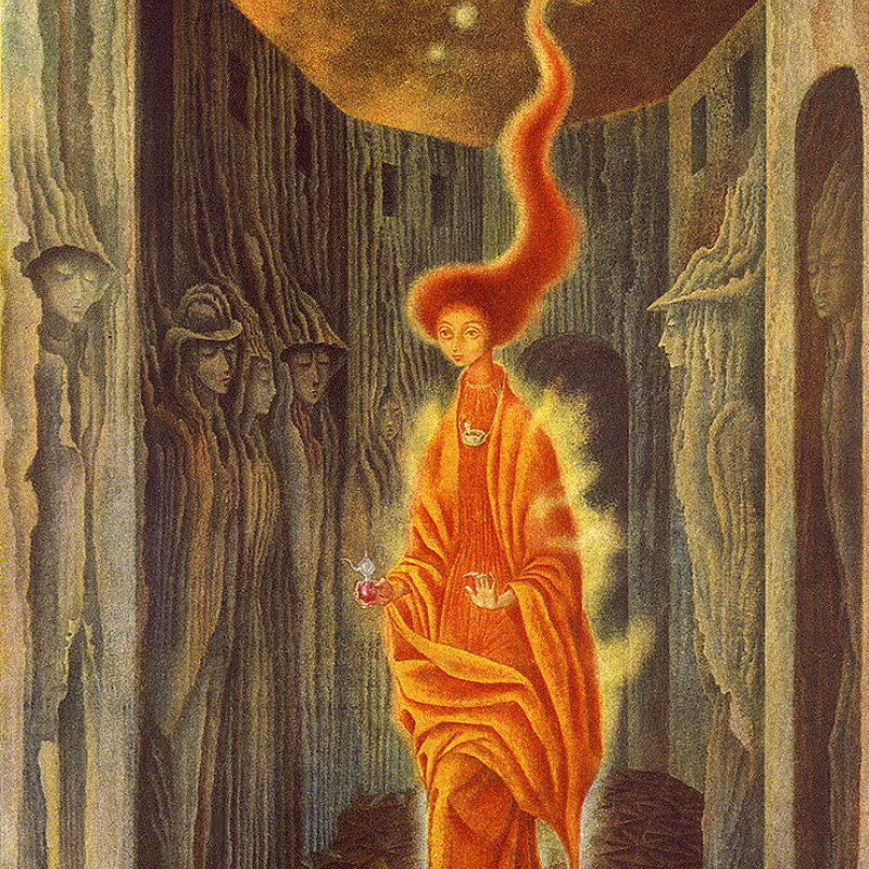 Unexpected visit, 1958, 61×60 cm by Remedios Varo: History