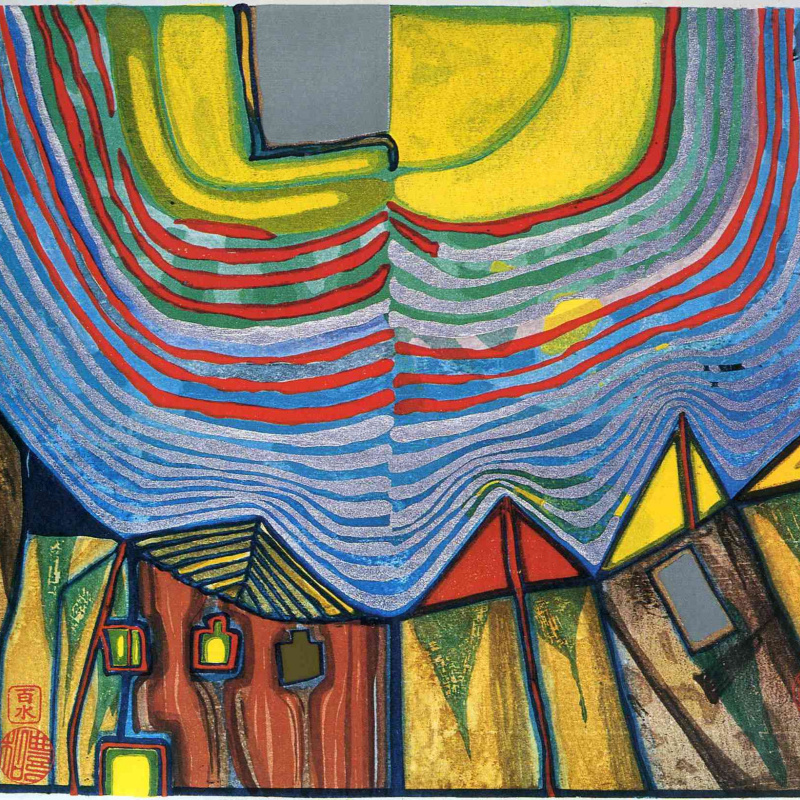 Meadow man, 1974, 50×66 cm by Friedensreich Hundertwasser: History