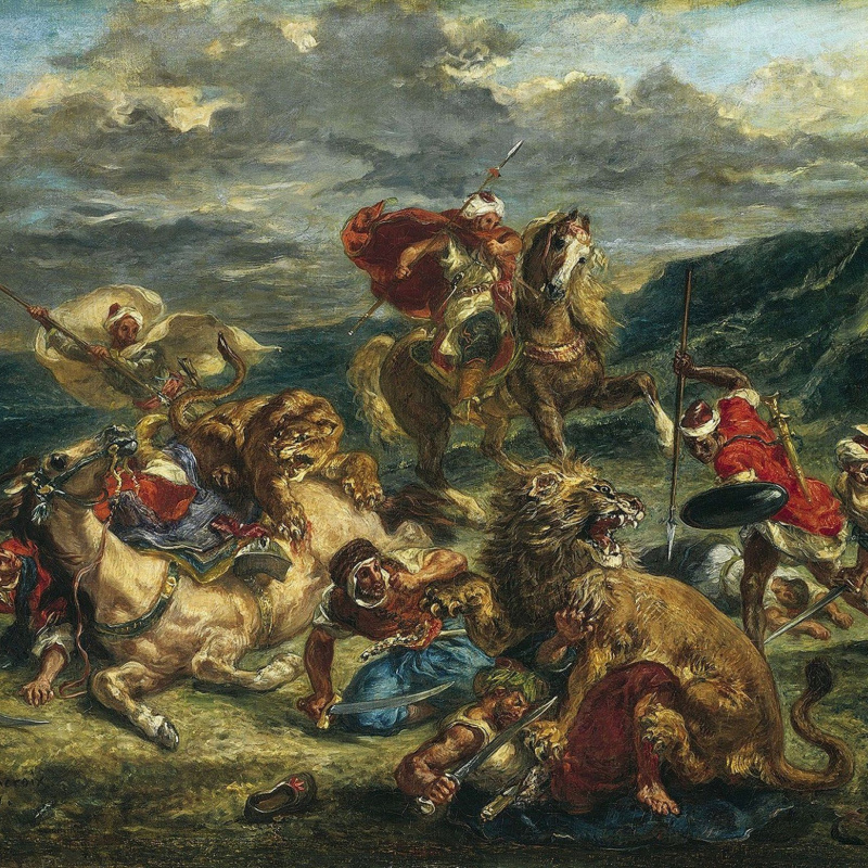 Eugene Delacroix Tigre y serpiente, 1858, 40×32 cm: Descripción de