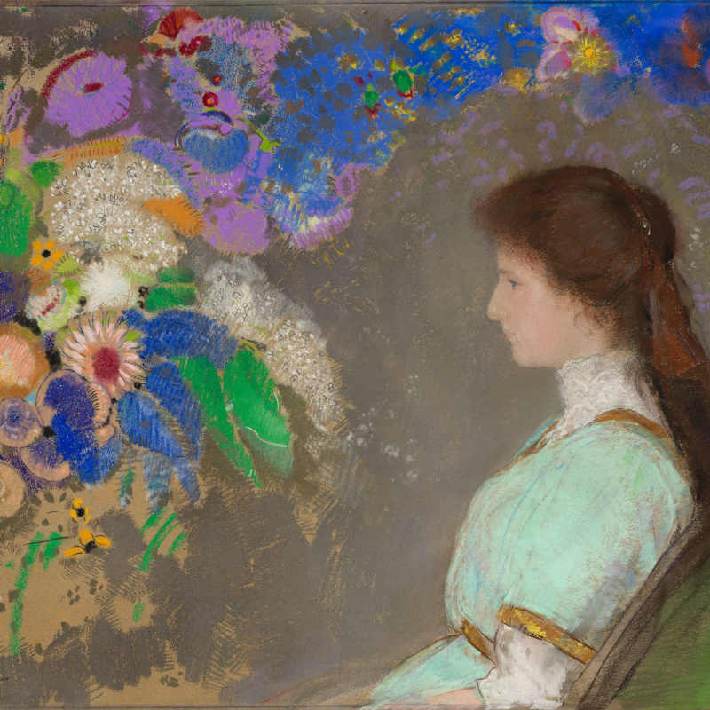 Odilon Redon La tête d'une jeune fille, 1895, 37×41 cm