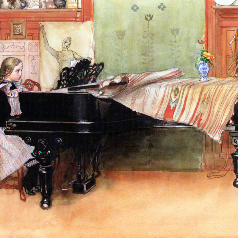 Between Christmas and New year by Carl Larsson: History