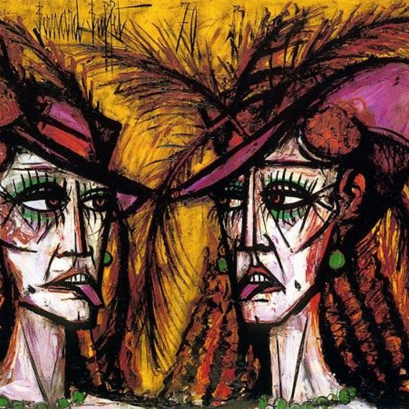 ベルナール・ビュッフェ【LE CIRQUE-Deux clowns】 Bernard Buffet Le cirque: Deux Clowns, 1955, 150×260 cm