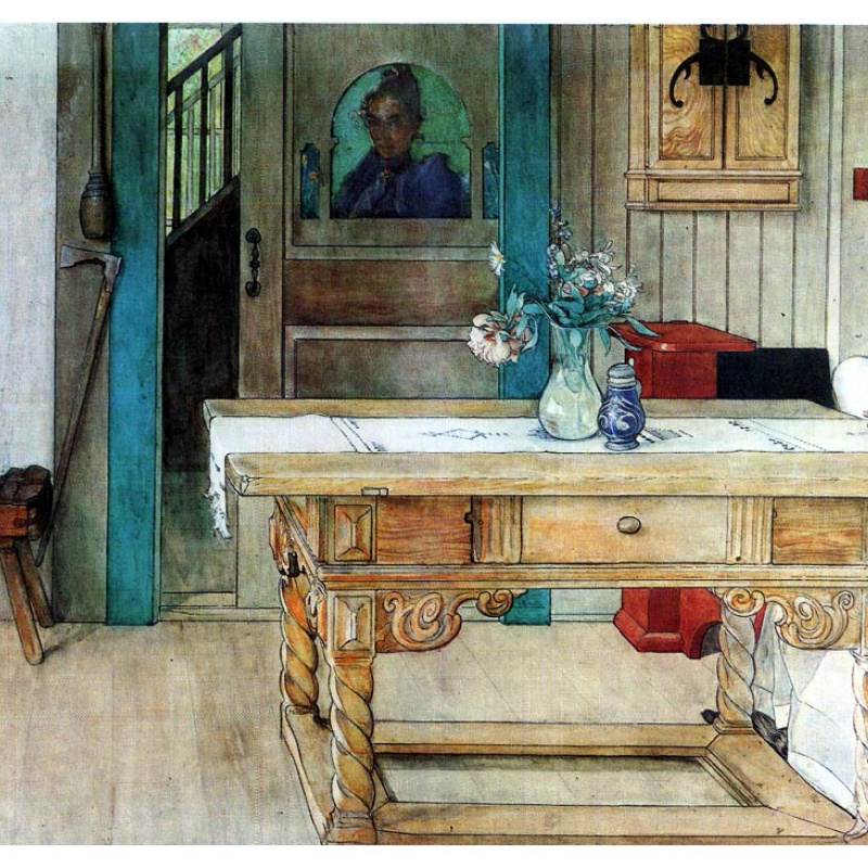 Carl Larsson Between Christmas and New year: Description of