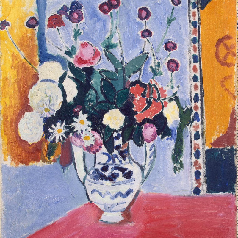 Henri Matisse 有鸢尾花的花瓶, 1912, 101×118 厘米：作品描述| Arthive