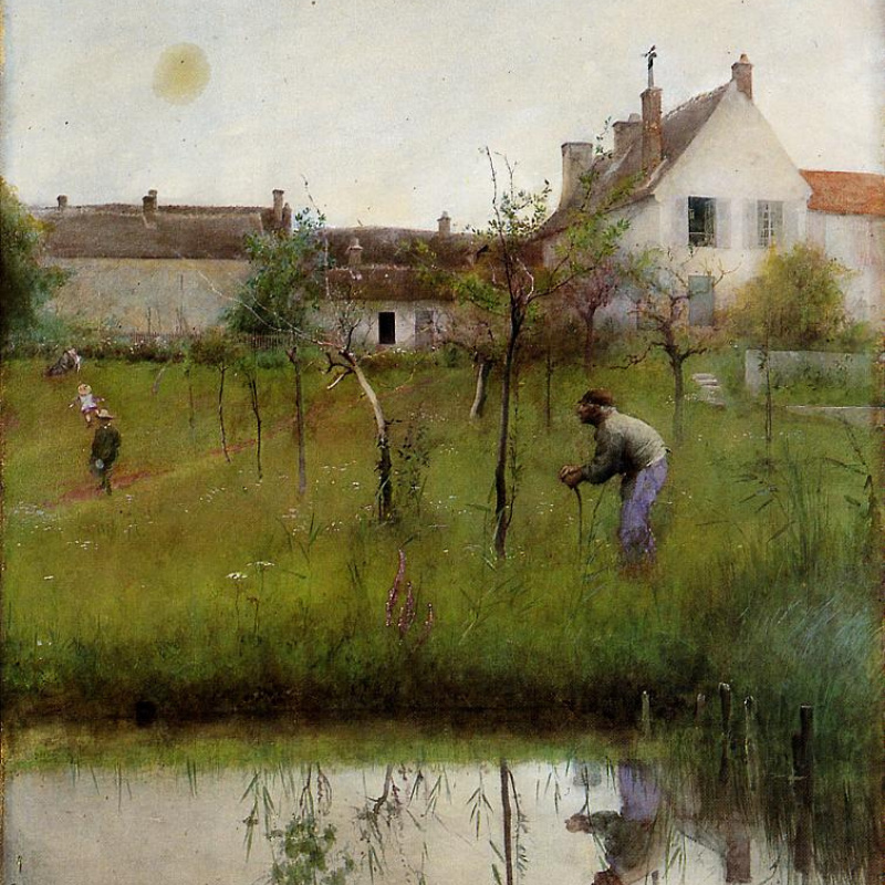 Carl Larsson・Between Christmas＆NewYear Carl Larsson,between Christmas and New Year,large Wall Art,framed