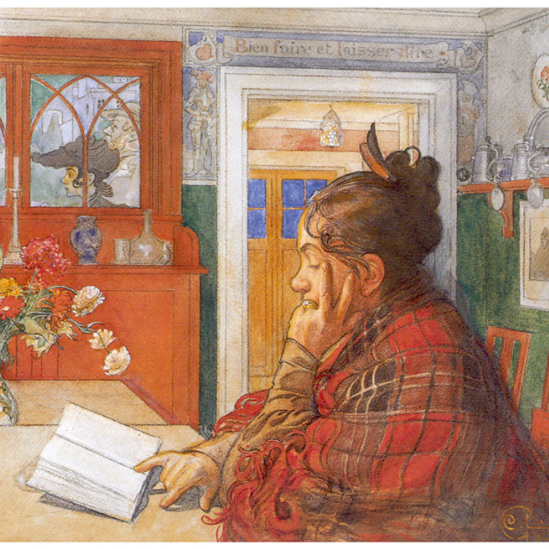 Carl Larsson Between Christmas and New year: Descripción de la
