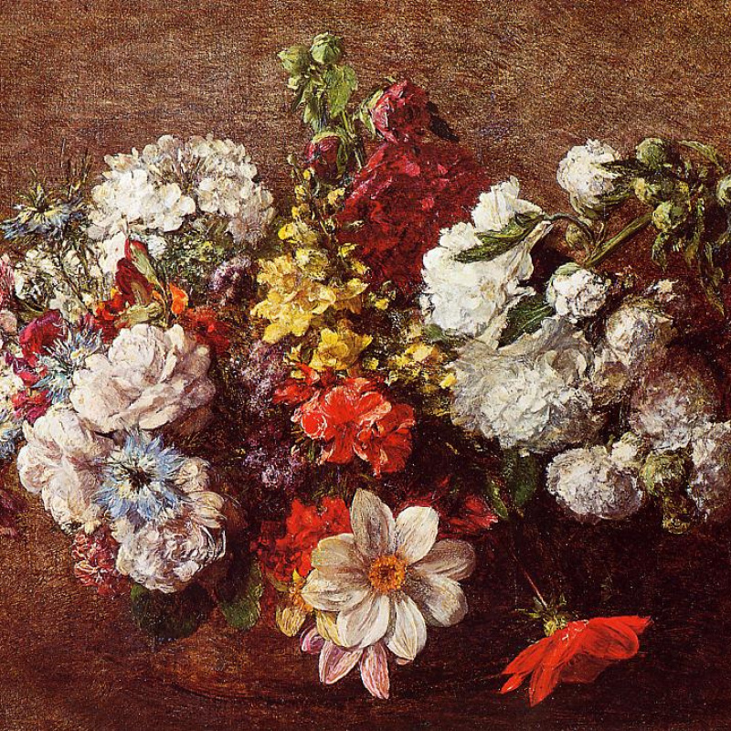 Henri Fantin-Latour White and pink roses: Description of the