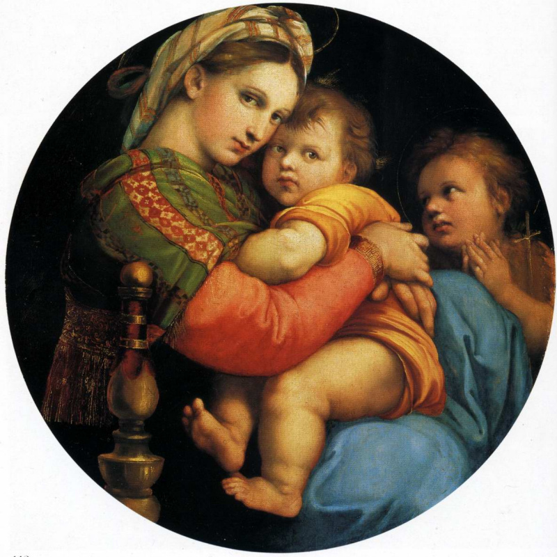 Raphael Sanzio. Madonna of the chair (Madonna della Sedia)