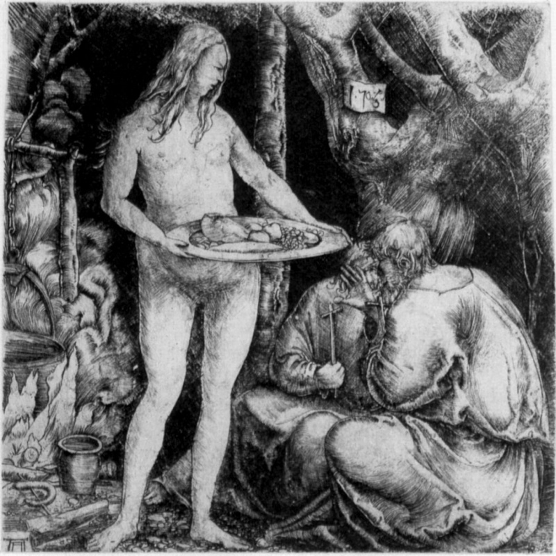 Albrecht Altdorfer. The temptation of the hermit