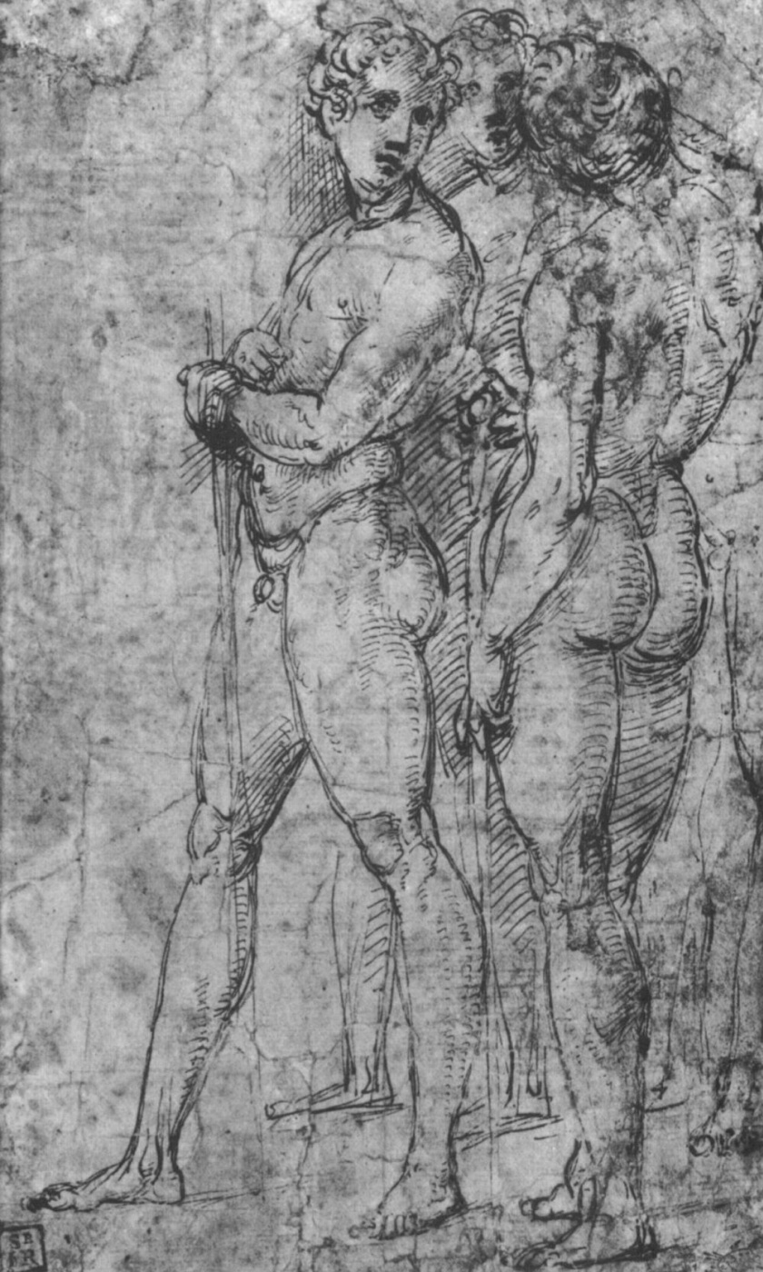 Raphael Sanzio. Three naked young men